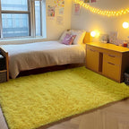 ONASAR Yellow Rugs for Living Room Bedroom, 5x8 Fluffy Bedside Area Rug, Soft Plush Shaggy Indoor Floor Carpet for Nursery Kids Girls Boys Teen Dorm Home Office Decor Aesthetic