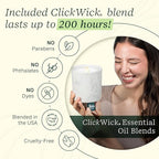Lifelines Flameless Candle Aromatherapy Essential Oil Diffuser with 2 ClickWick Essential Oil Blends - Cordless & Waterless Diffuser for Home - Scented Electric Candles Blow Out Flame – Charcoal