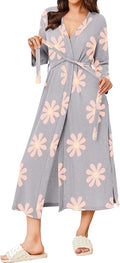 Ekouaer Women's Robe Long Waffle Knit Bathrobe Lightweight Soft Kimono Robes Loungewear S-XXL