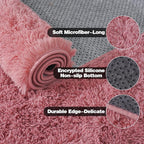 KING DARE Small Shag Rug 2x3 for Bedroom, Soft Fuzzy Bedside Throw Area Rug for Living Room Dorm, Non Slip Plush Carpet Modern Home Decor Aesthetic for Entrance Nursery Kids Room, Blush