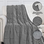 yescool Weighted Blanket for Adults (15 lbs, 48" x 72", Light Gray) Heavy Blanket for Sleeping Perfect for 140-160 lbs, Twin Size Breathable Blanket with Premium Glass Bead, Machine Washable