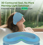 LC-dolida Bamboo Cotton Weighted Bluetooth Sleep Masks, 3D Weighted Sleep Masks with Bluetooth 5.4 Headphones, Total Blackout Bluetooth Sleep Mask for Women Men, Weight Eye Mask for Sleeping, Ash Blue
