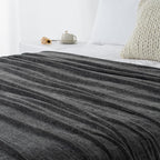 Chenille Throw Blanket for Couch 60"X 80" Twin, Soft Cozy Throws with Fringe Tassel for Bed Sofa Chair Cover, Lightweight Knitted Decorative Boho Blankets for Living Room, Dark Grey