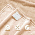 DREAMNINE Extra Large Fleece Blanket Soft Comfy Fluffy Bed Blankets King Size 90" x 108", Luxury Decorative Fuzzy Blanket for Bedroom, Big Cozy Shaggy Warm Flannel Blankets for Winter Autumn Pet,Beige