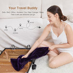 Alomidds Weighted Lap Blanket 7lbs, Cozy Breathable Flannel Weighted Lap Pad for Adults, Small Weighted Blanket for Travel, Sleeping, Couch, Purple, 29" x 24"