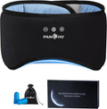 MUSICOZY Sleep Headphones Eye Mask Bluetooth 5.4, Bamboo Cotton Full Coverage Headphones Headband for Side Sleepers, Wireless Earphones with Speaker Sleep Music Earbuds for Men Women (Classic Black)