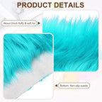 PATIKIL 12" Locker Rug, Small Area Rug Mini Faux Fur Rugs Small Locker Carpet Soft Fluffy Tiny Photography Props Square for Nail Photo Tabletop Background Picture Decoration, Dark Green