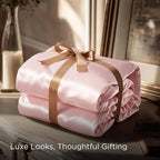 Bedsure Pink Satin Sheets Queen Size - 4 Piece Silky Bedsheets with 15 Inches Deep Pocket Fitted Bedsheet,1 Flat Sheet, 2 Satin Pillowcases, Good for Hair & Skin (Queen, Peach Pink)