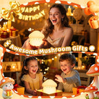 Mubarek Mushroom Lamp, Timer Mushroom Night Light for Kids, Dimmable & Easy Control Cute Lamp, Squishy Silicone Nightlight, Rechargeable Night Light for Baby Nursery, Cute Gifts Kawaii Decor