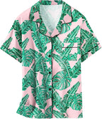 Girls & Womens Satin Pajamas Set, Silk Button-Down Sleepwear 2 Piece Nightwear, 3 Years - Women XXL