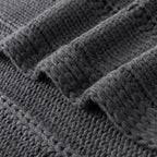 RECYCO Cable Knit Dark Grey Throw Blanket for Couch, Super Soft Warm Cozy Decorative Knitted Throw Blanket 2.3LB for Bed, Sofa, Chair 50"x60"