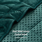 Wemore Minky Dot Weighted Blanket for Adults Queen Size 15 lb, Soft Heavy Blanket for Stress Relief and Sleep Promotion, Breathable Blanket for All-Season with Glass Beads, Dark Green 60 x 80 inches