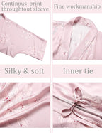 Aensso Long Soft Lightweight Silky Kimonos Robes for Women, Luxury Japanese Floral Womens Kimono Robe