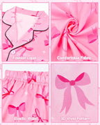 Girls Pajamas Silk PJS Set Satin Sleepwear Long Sleeve Jammies for Kids Button-Down Nightwear Loungewear 3-16 Years