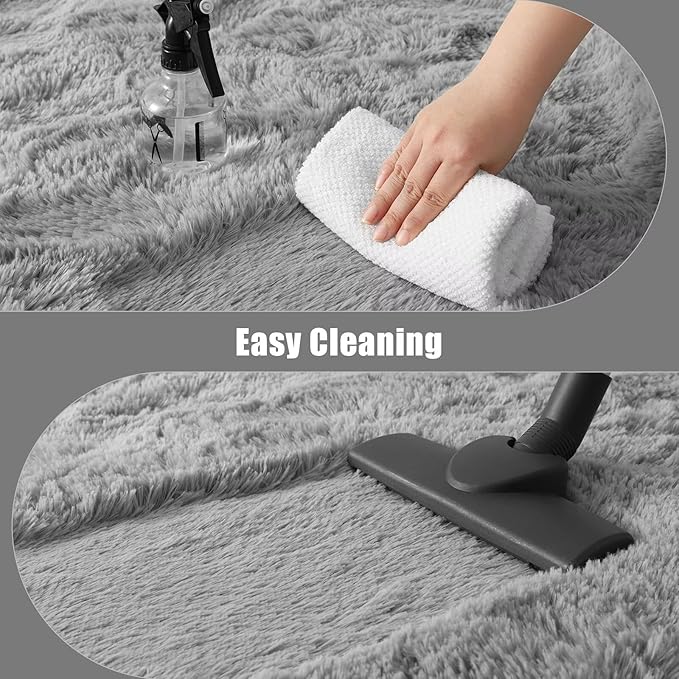 Macgace Small Throw Rugs for Bedroom, 2x3 Grey Mini Non-Slip Area Rug, Super Soft Plush Fluffy Carpet Modern Home Decor Aesthetic for Entryway Entrance Nursery Kids Room Dorm Office