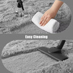 Macgace Small Throw Rugs for Bedroom, 2x3 Grey Mini Non-Slip Area Rug, Super Soft Plush Fluffy Carpet Modern Home Decor Aesthetic for Entryway Entrance Nursery Kids Room Dorm Office
