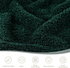 Exclusivo Mezcla Fleece Forest Green Throw Blanket for Couch Sofa, Ultra Soft, Lightweight and Fluffy Blankets for Women, All Season, 50x60 Inches