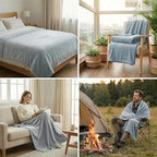 Fleece Blanket Full/Queen - 80x90 Inch Lightweight & Buttery-Soft Throw for Bed, Sofa, Camping | 300GSM Cloud-Touch Microfiber | Cozy Essentials for Travel & Movie Nights, (Grey)