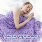 Topcee Weighted Blanket for Adults (15lbs 60"x80"), Minky Dots Heavy Blanket for Woman, Man Sleeping, Soft, Cozy and Cooling Weighted Throw Blankets, Machine Washable, Purple