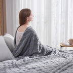 NEWCOSPLAY Super Soft Queen Blanket Grey Premium Silky Flannel Fleece 3D Checkered Lightweight Bed Blanket All Season Use (Grey Checkered, Queen(90"x90"))