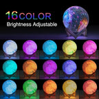 Moon Lamp Galaxy Lamp Upgraded Timing 4.7 Inch 16 Colors 3D Moonlight Galaxy Light,Moon Night Light for Adults,Kids Lamp Moon Gifts for Women Girls Boys Bedroom
