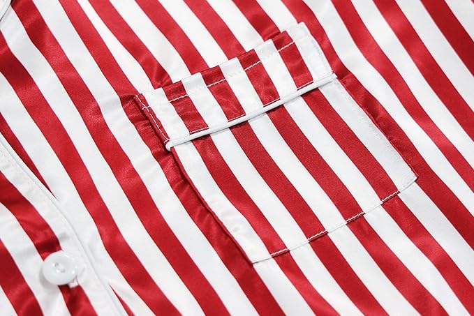 Girls & Womens Satin Pajamas Set, Silk Button-Down Sleepwear 2 Piece Nightwear, 3 Years - Women XXL