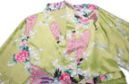Women's Short Kimono Robes Bride and Bridesmaid Satin Floral Bathrobe Peacock Sleepwear Dressing Gown for Wedding Party