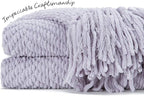 Chanasya Premium Textured Knit Throw Blanket with Tassels - Soft, Cozy Blanket for Couch, Bed, Living Room - 50" x 65” - Misty Lilac