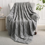 Mr. Sandman Weighted Blanket for Adults Queen, Minky Dots Heavy Blanket for Woman, Man Sleeping/Calm, Soft, Cozy and Cooling Weighted Throw Blankets, Machine Washable, 80 x 87in, 15 Pounds, Grey