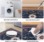 Spring Flower Area Rug 2x3 ft Entry Rug Washable Boho Rugs Non Slip Low Pile Floral Door Mat Small Carpet for Bedroom, Bedside, Kids Room, Office, Dining Room