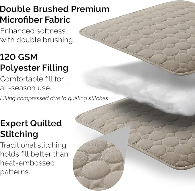 Southshore Fine Living, Inc. Oversized Bedding Quilt, Lightweight Bedding, Twin XL Bedspreads for Adult, Soft Coverlet 2-Piece Set with One Matching Pillow Sham, All Season Twin/XL Quilts, Sandy Taupe