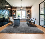 ONASAR Grey Area Rugs 9x12 Living Room, Gray Large Fluffy Shag Bedroom Rug, Soft Plush Thick Shaggy Big Floor Carpet for Kids Boy and Girls Teen Dorm Nursery Indoor Home Decor Aesthetic