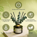 Airkeep Reed Diffuser Set with 6.76 fl oz Jasmine Lily Scent Essential Oils and 3 Leaves & 8 Diffuser Sticks,Bathroom Shelf Decor & Air Freshener, House Bedroom Office Decor & Gifts