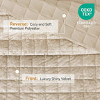BEDELITE Velvet Quilt Set King Size - Luxury Velvet Comforter Bedding Set 3 Pieces, Lightweight Soft Cozy Shiny Urban Taupe Oversized Bedspread Coverlet for All Seasons with 2 Pillow Shams