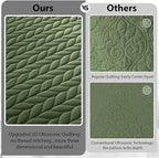 IR Imperial Rooms Queen Quilt Bedding Set (90" x 96") - Bulk Pack of 10 Wholesale for Hotels, Guest Bedroom & Airbnbs - Lightweight Microfiber Reversible Embossed Quilts Bedspreads (Olive Green)