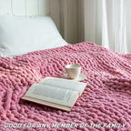 Chunky Knit Blanket - Luxury Soft Cozy 40 * 50 Throw Blanket,100% Woven Blanket Rope Knot Throw Blanket for Couch, Sofa, Home Decor, Gift - Machine Washable (Pink, 40 * 50)