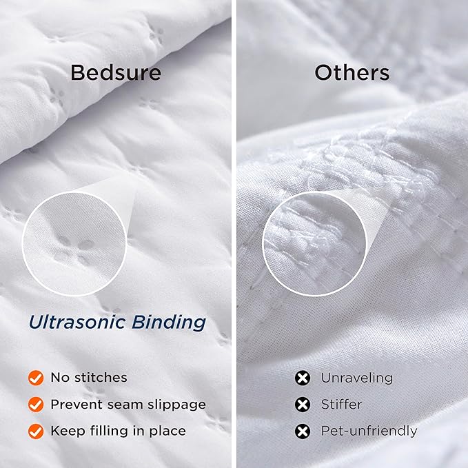 Bedsure King Quilt - Bright White Bedspread King Size & Lightweight Comforter, Modern Coverlet with Clover Pattern, Ultra Soft All-Season Bedding, 106 x 96 Inches | Stitch-Free Quilting, Ultra Soft, Lightweight, Machine Washable, Pet-Friendly