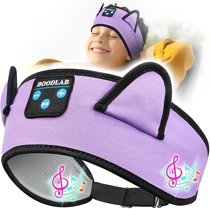 Kids Headphones Headband Wireless, Kids Bluetooth Headband, Baby Headphones with Thin Speakers & Wired Playback 3.5 MM Jack, Perfect Toddlers & Children's Earphones for Home, School & Travel