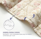 YnM 12lbs Weighted Blanket for Adults, Linen Heavy Bed Throw Blanket with Cooling Glass Beads for All Season Use, Ideal for ~110lbs (60x80 Inches, Queen, Campanula)