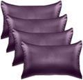 Elegant Comfort 4-Pack King Satin Pillowcase Set, Purple, 20" x 40"