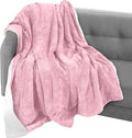 Elegant Comfort Throw Blanket, Reversible Sherpa Flannel, Ultra-Soft, Fuzzy, Cozy and Plush- All Season Lightweight Decorative Throw, 50 x 60 inches, Solid Sherpa Throw, Light Pink