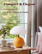 Joyzy Mushroom Table Lamp for Bedroom Light, Desk Bedside Small Lamps for Living Room Night Stands, Mushroom Lighting Decor Cute Led Modern, Unique Aesthetic Home Living Room