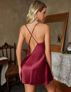 Avidlove Women Lingerie V Neck Sexy Nightwear Satin Sleepwear Lace Chemise Mini Babydoll Nightgown