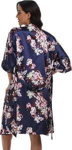 Women's Satin Robes Set with Nightgown Silk Kimono Pajamas 2 Piece Sleepwear Camisole Wedding Bride Gown Set