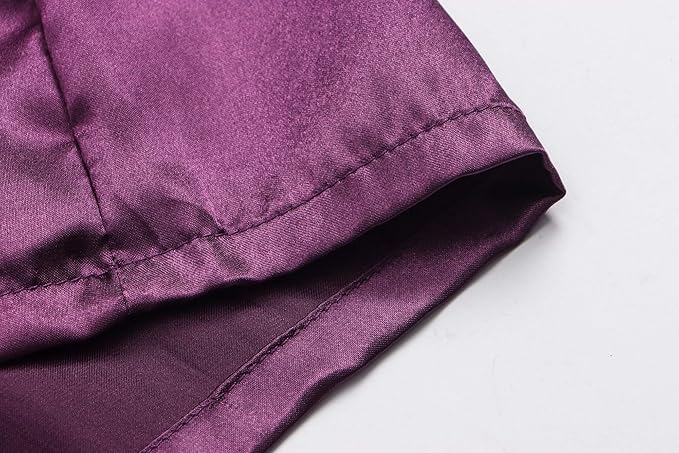 Women's Pure Color Satin Kimono Robe Short Bridesmaids Robe Dressing Gown