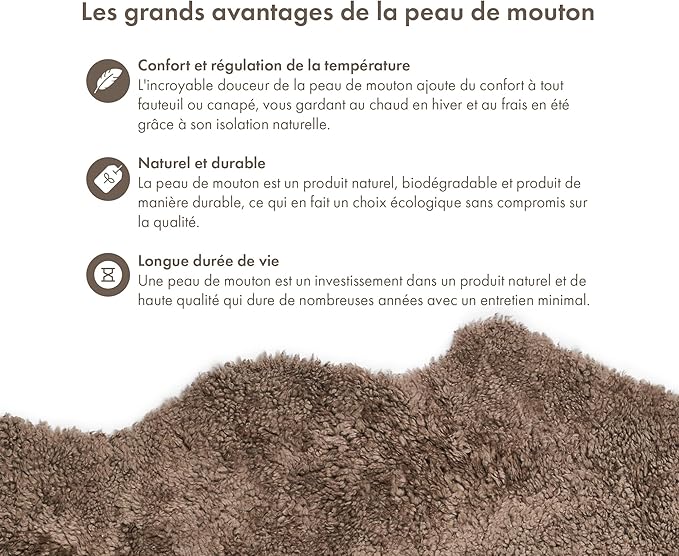 Nordic Sheep Real Sheepskin Rug Short Hair 2x3 ft | Bedside Rugs for bedrooms, Sofa, Chair or Dining Table | Each Sheepskin is Unique and Created by Nature | Small Fluffy Rug in Light Brown