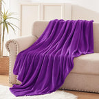 Exclusivo Mezcla Fleece Purple Throw Blanket for Couch, Sofa, Super Soft and Warm Blankets, All Season, Cozy, Plush, Lightweight, 50x60 Inches