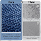 IR Imperial Rooms 8 Pack California King Quilt Bedding Set (118"x106") - Bulk Wholesale for Hotels, Guest Bedroom & Airbnbs - Lightweight Microfiber Reversible Embossed Quilts Bedspread (Navy)