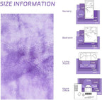 duduta Purple Plush Runner Rugs for Bedroom 2x6 ft, Tie Dye Fluffy Shag Rug for Dorm Nursery Bedside, Machine Washable Non Slip