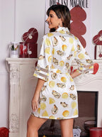 Ekouaer Women's Satin Robe Silk Kimono Bathrobe Bridesmaid Wedding Bridal Party Robes 3/4 Bell Sleeve Sleepwear S-XXL